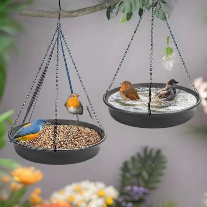 Outdoor Garden Bird Bath Tray, Hanging Bird Waterer, Bird Feeder, Bird Shower Basin, Gardening Accessory, Easy to Install, Bird Supplies