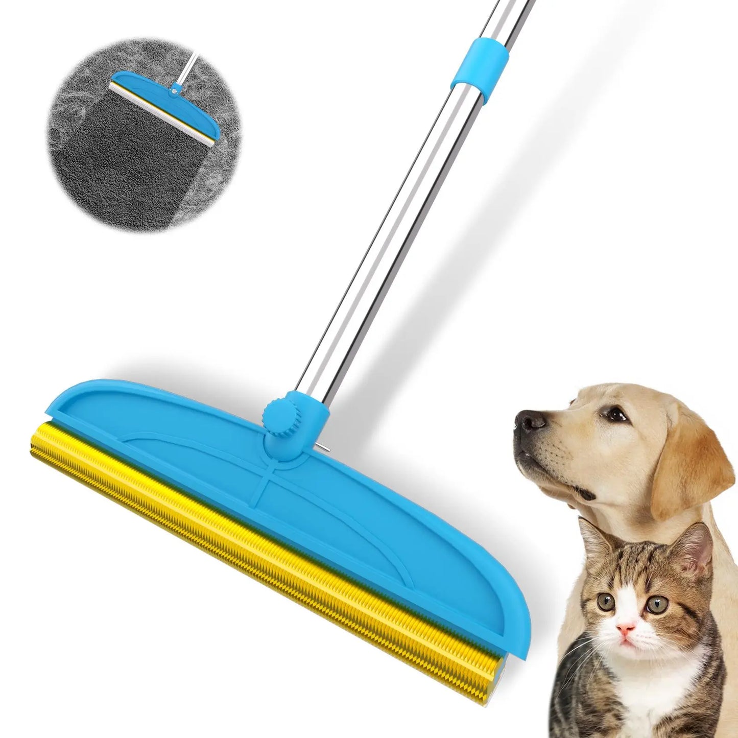 Adjustable Pet Hair Remover Brush with Hanging Ring - Versatile Cleaning Tool for Carpets and Floors, Ideal Gift for Pet Owners