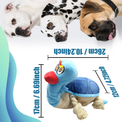 Interactive Plush Dog Toy - Squeaky Turtle with Rope Limbs for Engaging Play and Boredom Relief