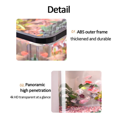3 Gallons Small Fish Tank Aquarium Starter Kit for Home, Office, Room, Decorative Desktop, Betta Fish Tank with Landscape Set for Shrimp, Jellyfish, Goldfish