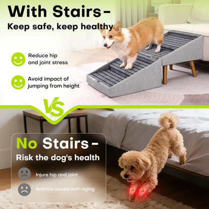 2-In-1 Convertible Home Step Stool 17'' Dog Stairs Ramp for Couch for all sized dogs