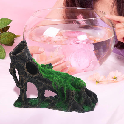Aquarium Landscape Tree Stump Trunk Hollow Betta Cichlid Cave Rocks for Fish Hiding Tank Decoration Decorations