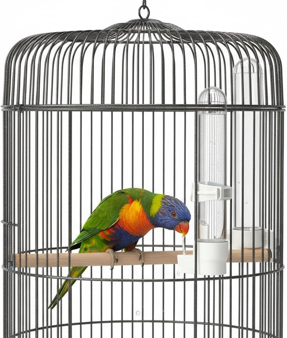 Automatic Bird Water Dispenser Cage Hanging Water Feeder with Anti-Spill Design for Parakeet Canary Small Parrot Lovebirds (3PCS 120Ml Water Dispenser)