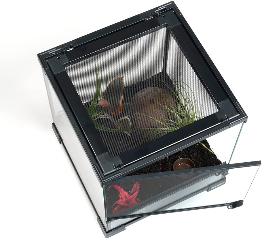 Glass Terrarium for Reptiles 12"X12"X18" – Stackable Reptile Enclosure for Inverts & Amphibians with Lock & Waterproof Base, Ideal Terrarium Tank for Chameleons, Geckos and Bioactive Setups