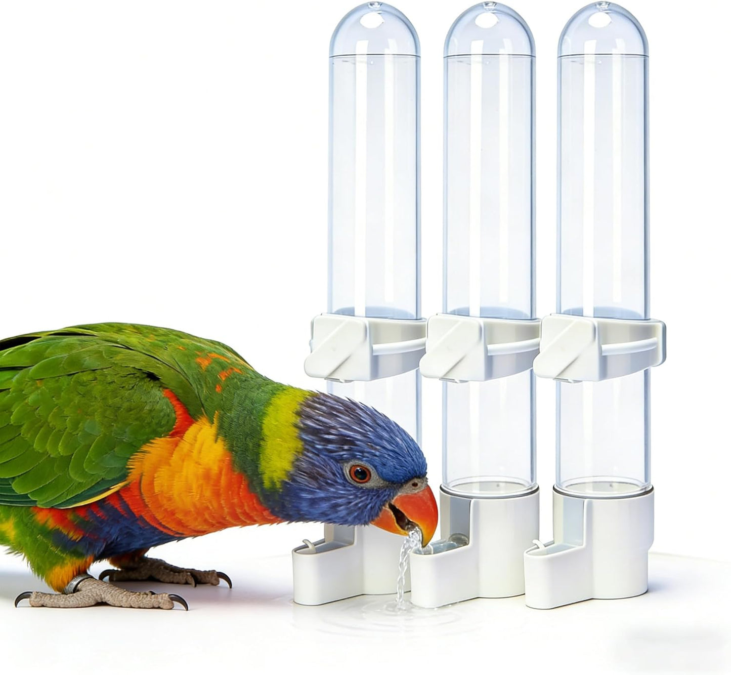 Automatic Bird Water Dispenser Cage Hanging Water Feeder with Anti-Spill Design for Parakeet Canary Small Parrot Lovebirds (3PCS 120Ml Water Dispenser)