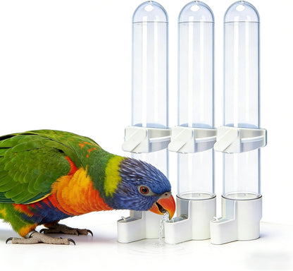 Automatic Bird Water Dispenser Cage Hanging Water Feeder with Anti-Spill Design for Parakeet Canary Small Parrot Lovebirds (3PCS 120Ml Water Dispenser)