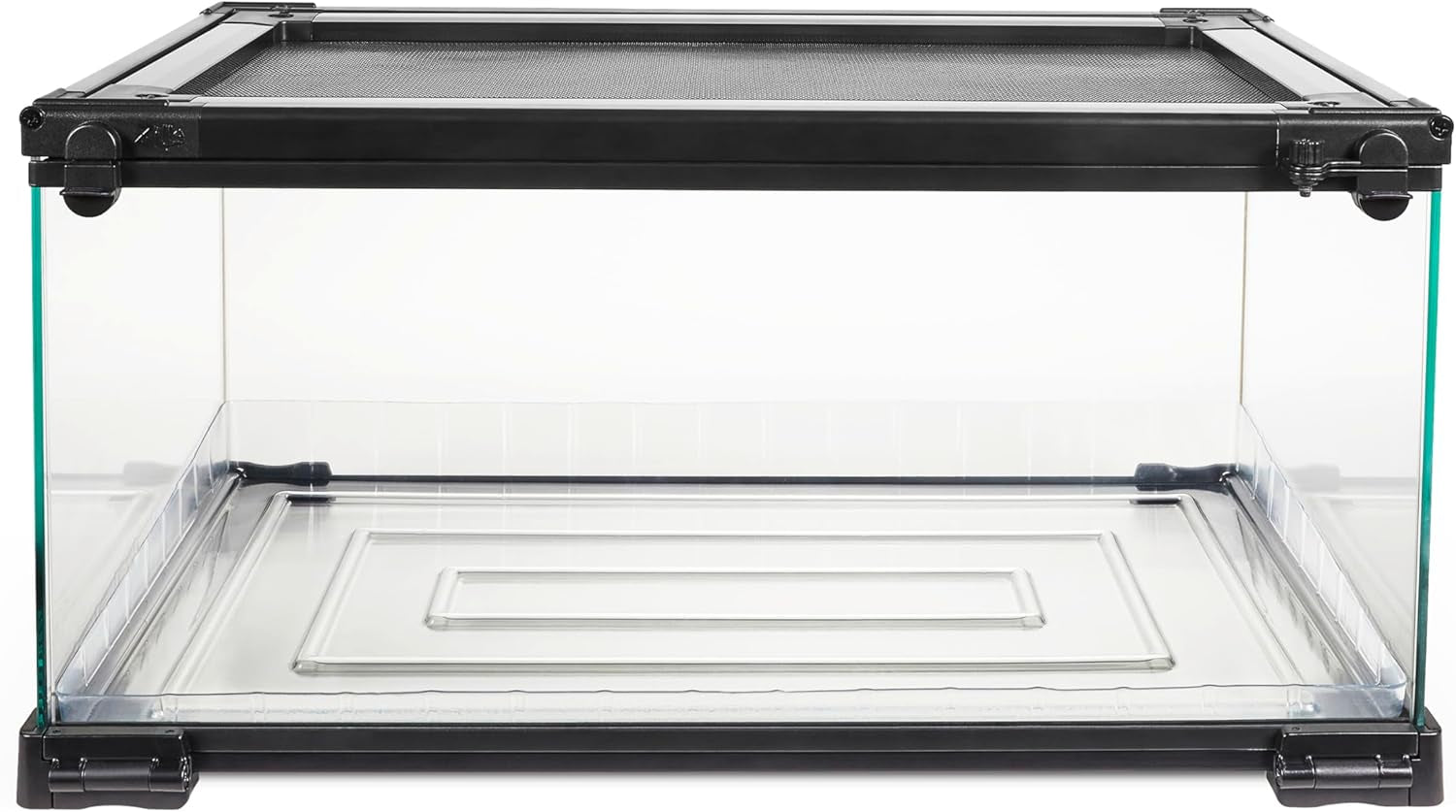 Quickbuild Reptile 10 Gallon Glass Terrarium Habitat with Bedding Tray for Geckos, Snakes, Lizards, Frogs, Turtles, and Tortoises, 20" X 12" X 10"