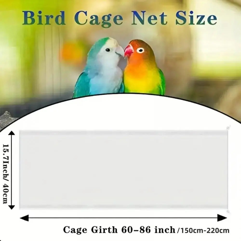 Bird Cage Cover, 360 Degrees Covering Bird Cage Mesh Net, Elastic Birdcage Cover, Soft Bird Seed Guard Skirt for Home, Bird Cage Accessories, Bird Cage Veil