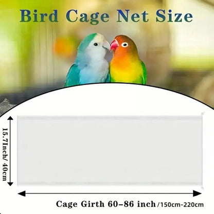 Bird Cage Cover, 360 Degrees Covering Bird Cage Mesh Net, Elastic Birdcage Cover, Soft Bird Seed Guard Skirt for Home, Bird Cage Accessories, Bird Cage Veil
