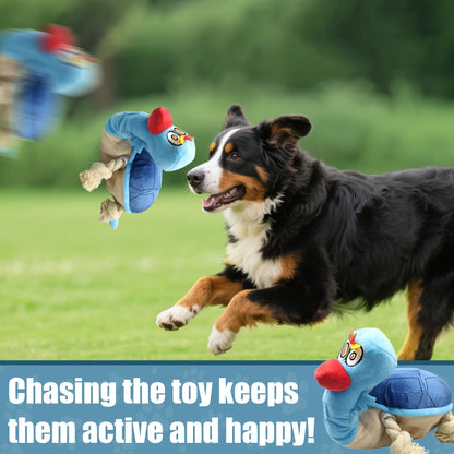 Interactive Plush Dog Toy - Squeaky Turtle with Rope Limbs for Engaging Play and Boredom Relief