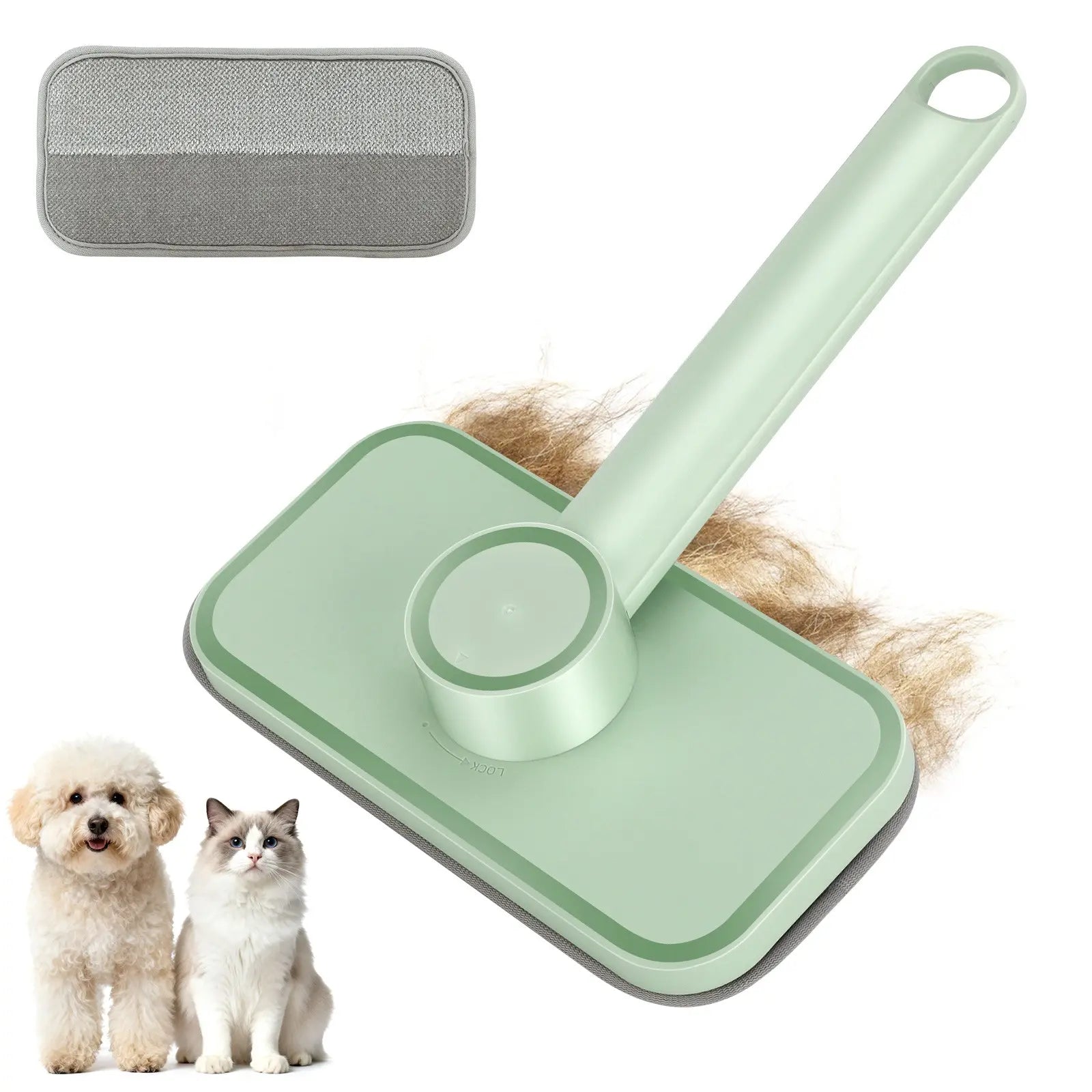 Adjustable Pet Hair Remover Brush with Hanging Ring - Versatile Cleaning Tool for Carpets and Floors, Ideal Gift for Pet Owners
