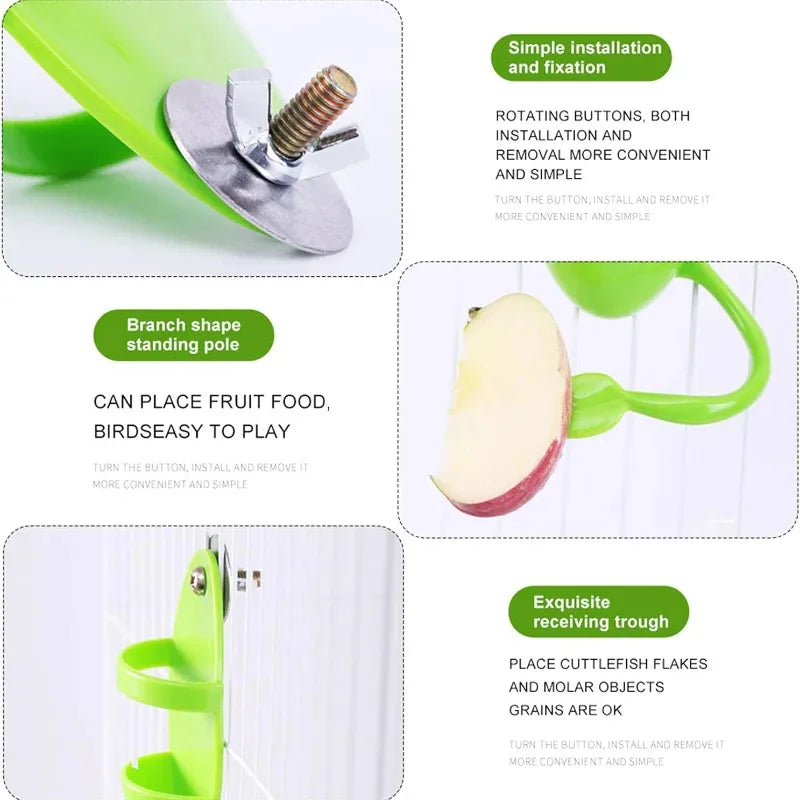 Bird Cuttlebone Holder Bird Cage Feeding Holder Vegetable Fruits Cuttlebone Holder for Parrot Budgies Parakeet Cockatiel