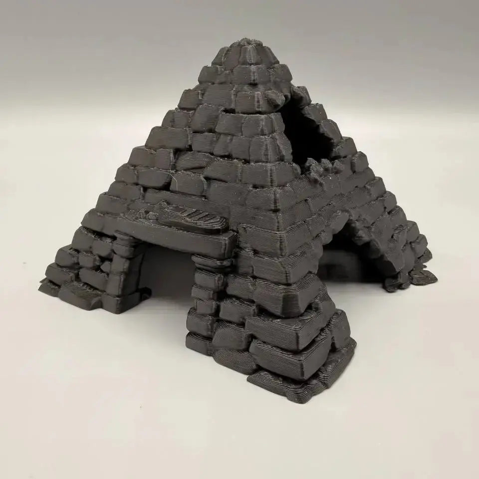 Fish Hideout House, Aquarium Decor, Fish Tank Decorations, Underwater Cave, Pyramid Shape, 3D Printed, Eco-Friendly, Easy to Attach, Small Fish Tank Shelter, Aquarium Supplies