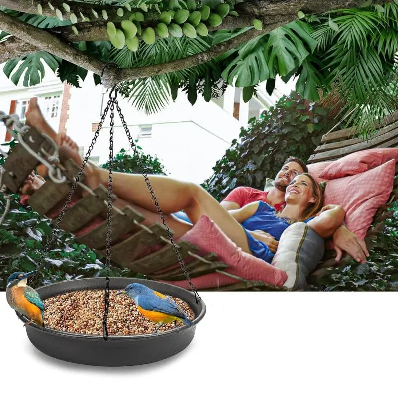 Outdoor Garden Bird Bath Tray, Hanging Bird Waterer, Bird Feeder, Bird Shower Basin, Gardening Accessory, Easy to Install, Bird Supplies