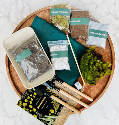 Large Terrarium Kit DIY / Live Moss / Tropical Plant, Bioactive Terrarium, Holiday, Birthday Gift, Fantastic Christmas Gift, Stem Kit Kids